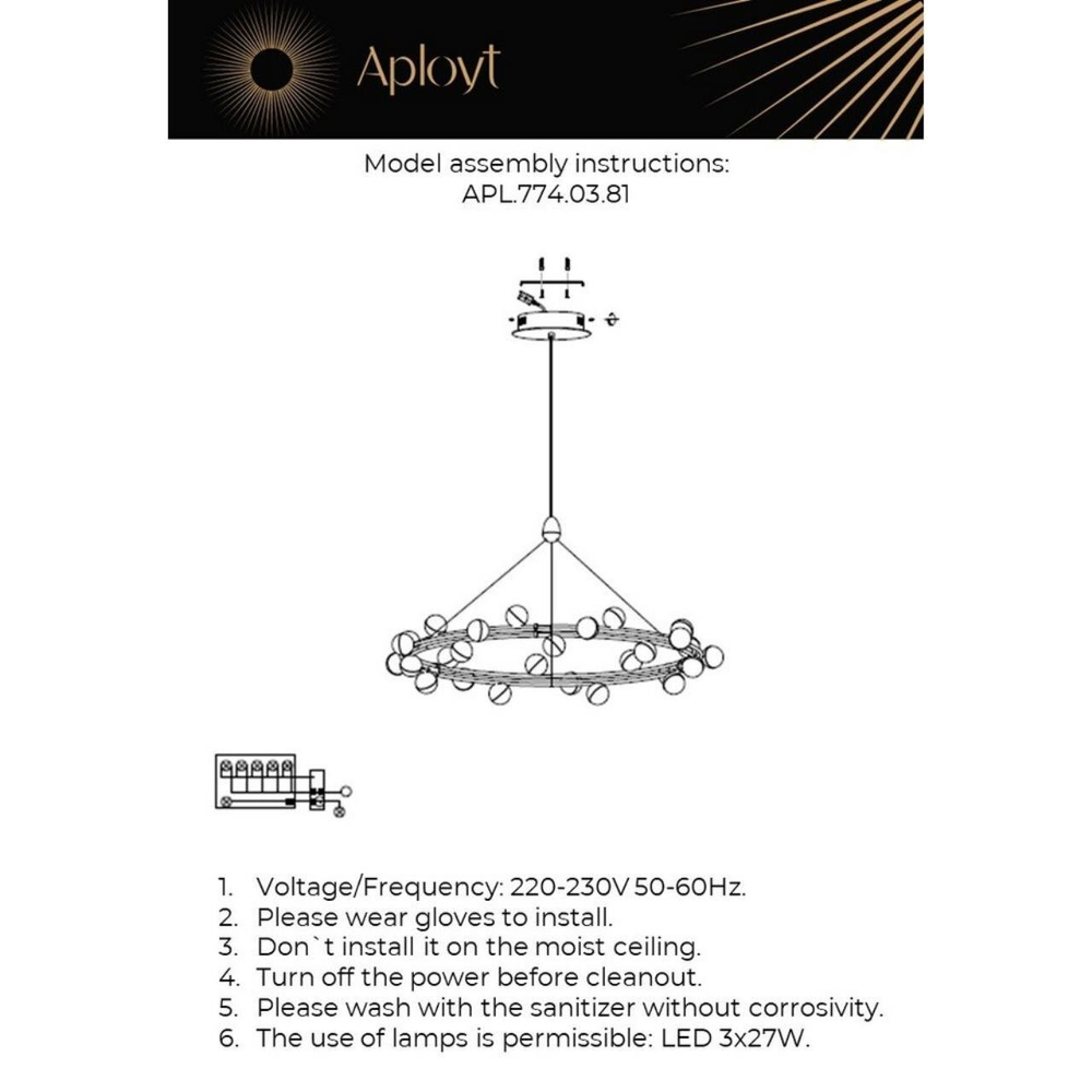 Подвесная светодиодная люстра Aployt Delfin APL.774.03.81