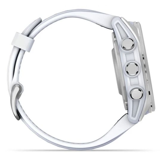 Умные часы Garmin Fenix 8, 43 мм, AMOLED, Silver with White Stone silicone band