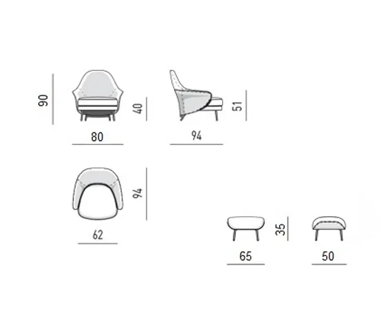 Кресло с оттоманкой Angie