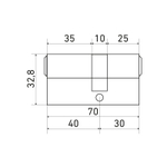 Цилиндр Стандарт MAX  70 (30х40) SN 5кл мат.никель перф.ключ/ключ