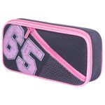 Пенал-косметичка BRAUBERG, 1 отделение, 2 кармана, органайзер, полиэстер, 21x10x5 см, серо-розовый, 270846