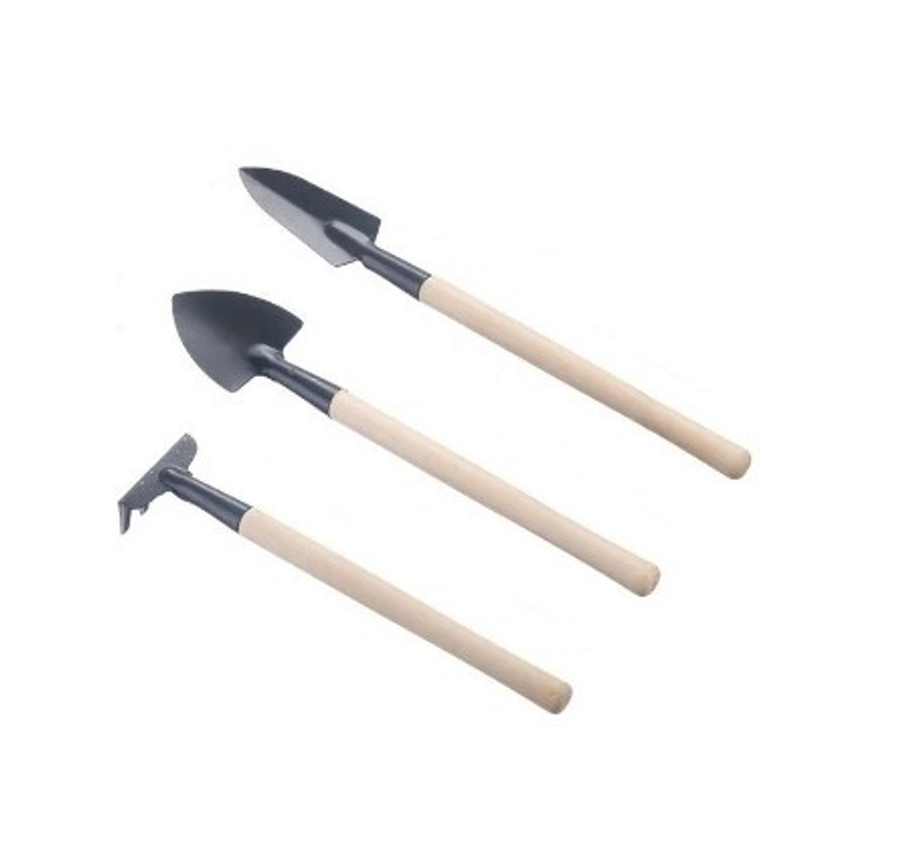 Набор садовых инструментов 3 шт металл/дерево