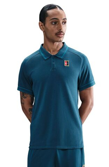 Мужское теннисное поло Nike Court Heritage Tennis - blue force/green abyss