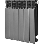 Радиатор биметаллический STOUT TITAN VENTIL 500 - 6 секций (подключение нижнее правое, цвет графит RAL 7024)