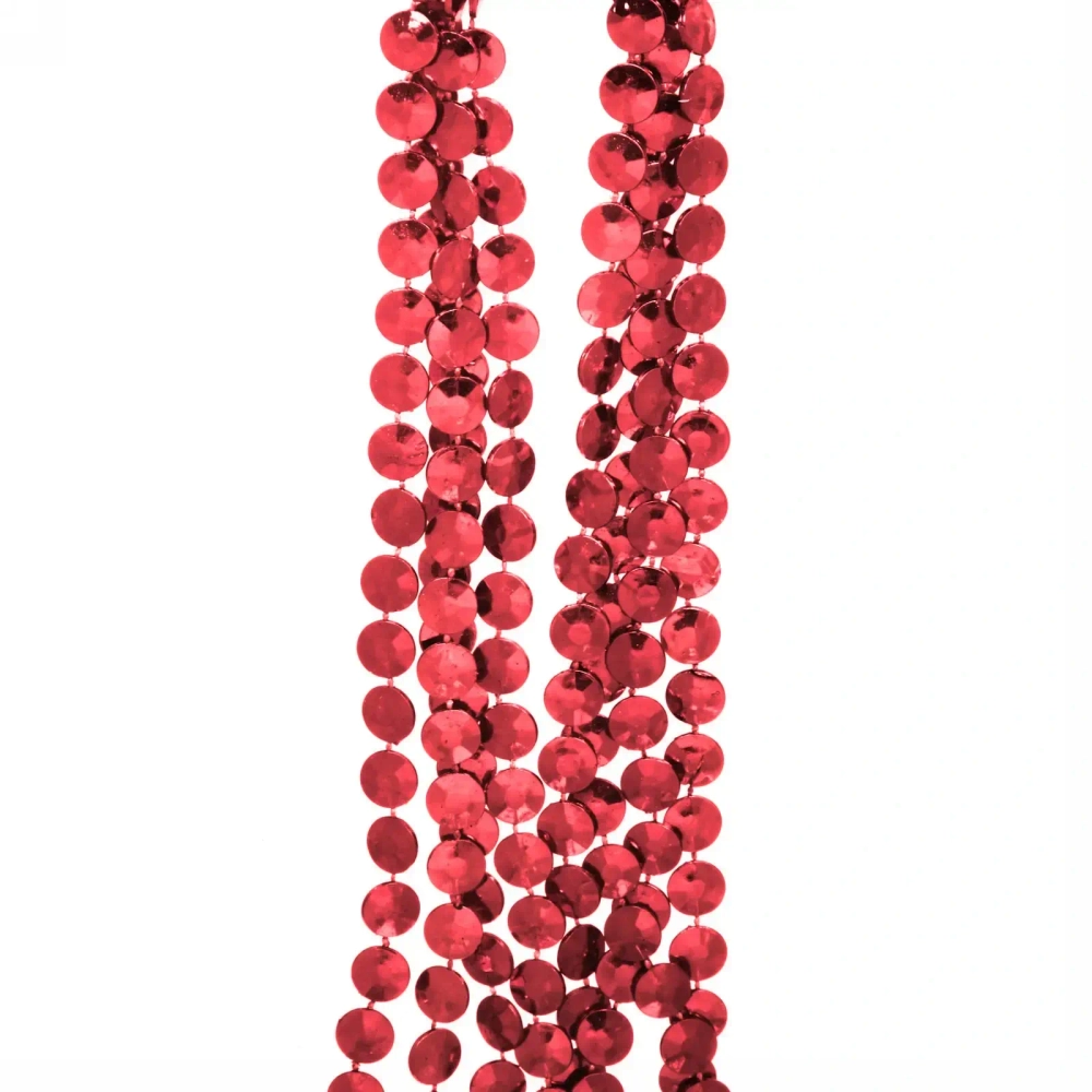 Бусы на ёлку 2,0 м «Стразы», Красный