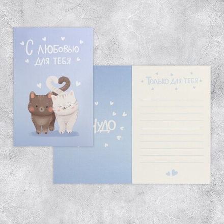 Открытка средняя «С любовью для тебя», котики, 12 х 18 см