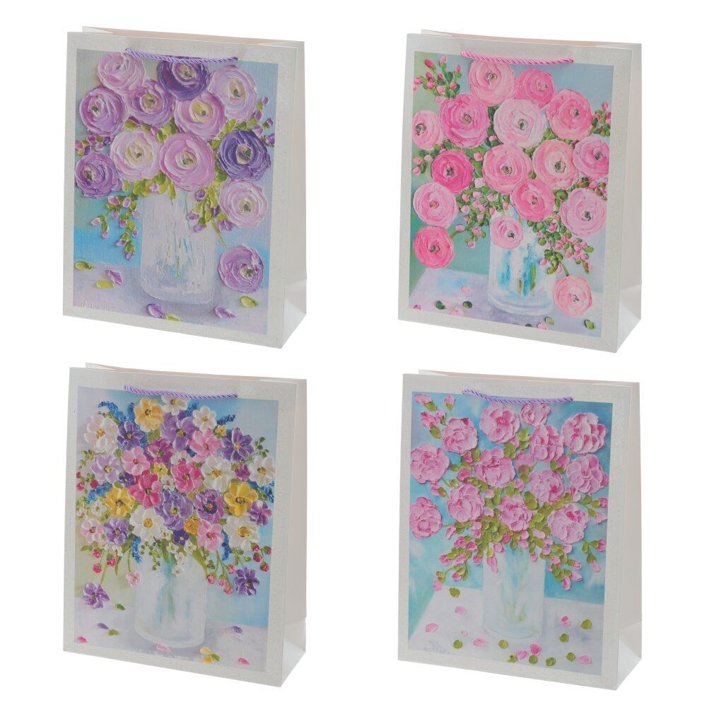 GAEM Пакет подарочный M (бумага 210г/м2, блок микс 12шт), L25,5 W10 H32 см, 4в.