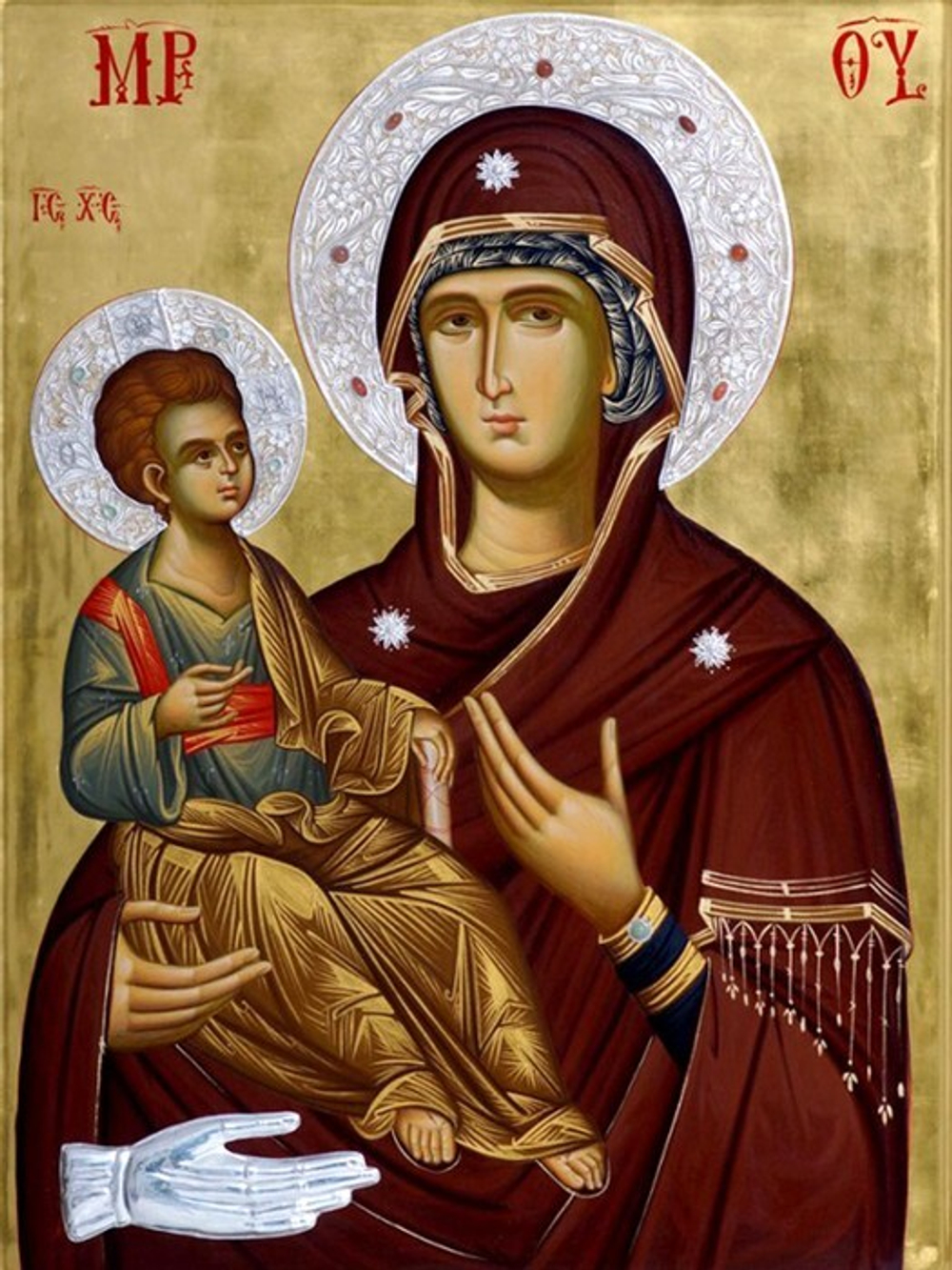 Икона под старину А4. Дерево, холст (иконы Спасителя и Богородицы)