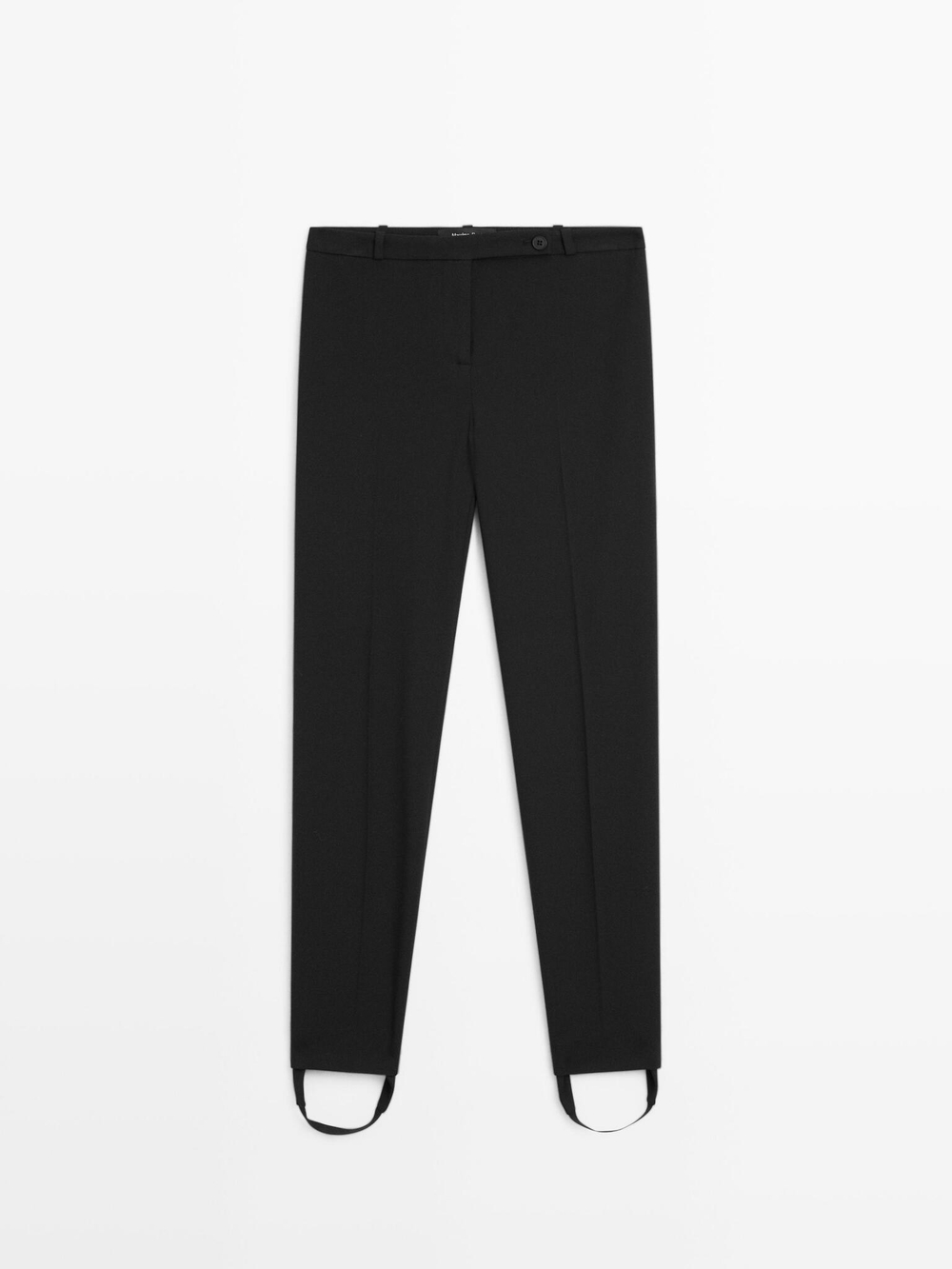 Massimo Dutti Брюки из 100% хлопка с эластичными манжетами, черный