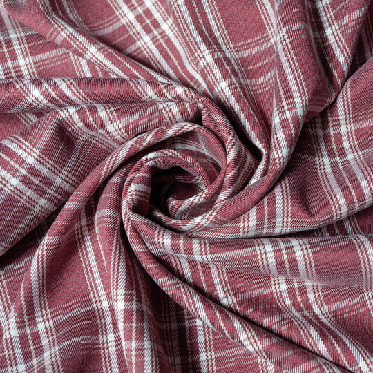 Костюмная принт клетка, бордо