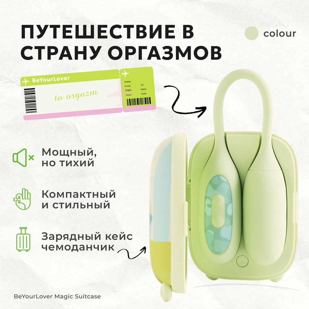 Вибратор 2в1 BeYourLover Magic Suitcase с бесконтактным клиторальным стимулятором