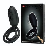 Эрекционное кольцо с клиторальной щеточкой Esther (Цвет: черный)