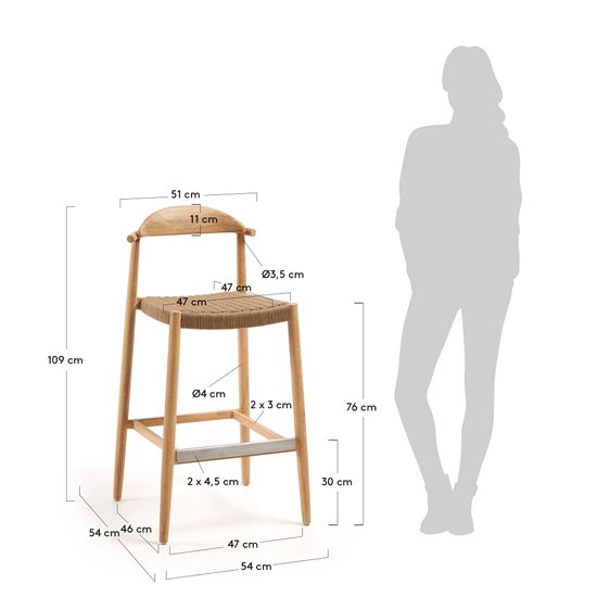 Барный стул Glynis эвкалипт Испания La Forma