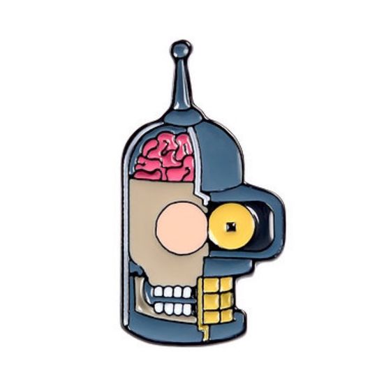 Значок металлический Футурама "Бендер в разрезе", р-р 3,3х1,8 см