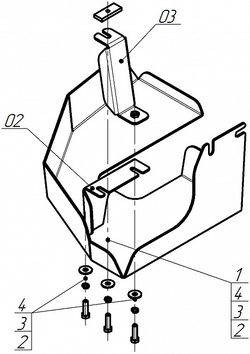 Защита трубок кондиционера. 3 мм, Сталь для Ford Tourneo Custom 2023-н.в., Motodor.10709