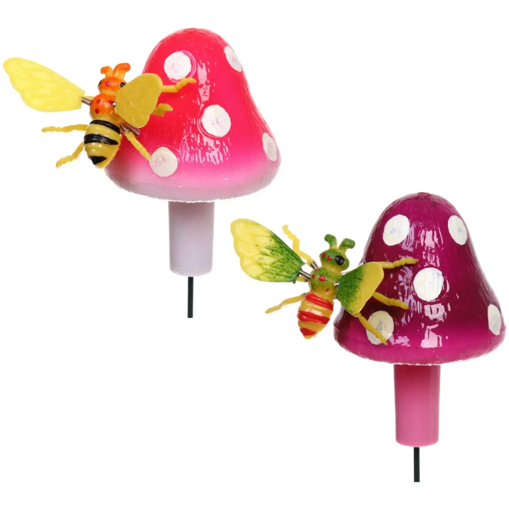 Фигура на спице «Пчёлка на грибочке» 60 см (фигура 10*11 см), микс