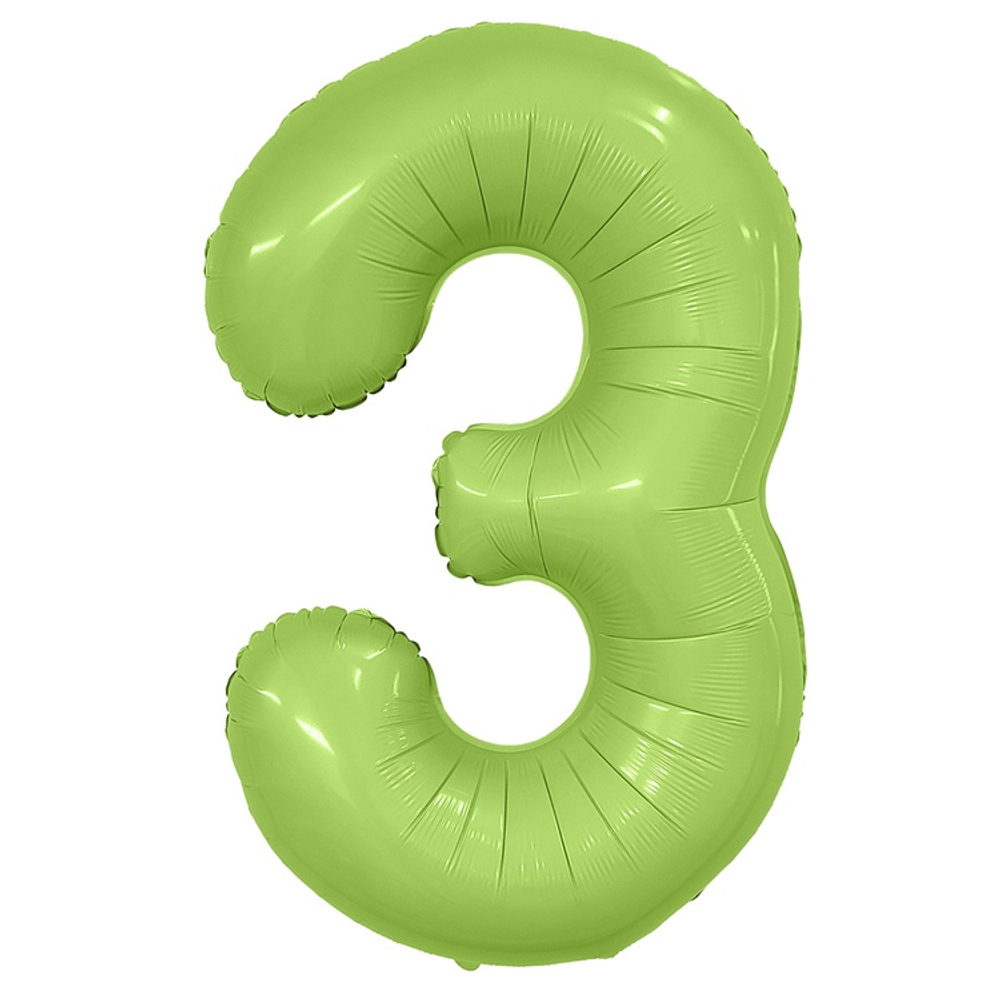 Шар фольгированный Цифра 3 101 см (Зеленый)