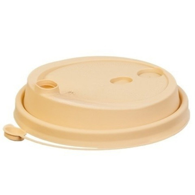 Крышка для стакана (d-80 мм) с питейником крафт МАТОВАЯ ВЗЛП (50/1000 шт.) 3002М/крф