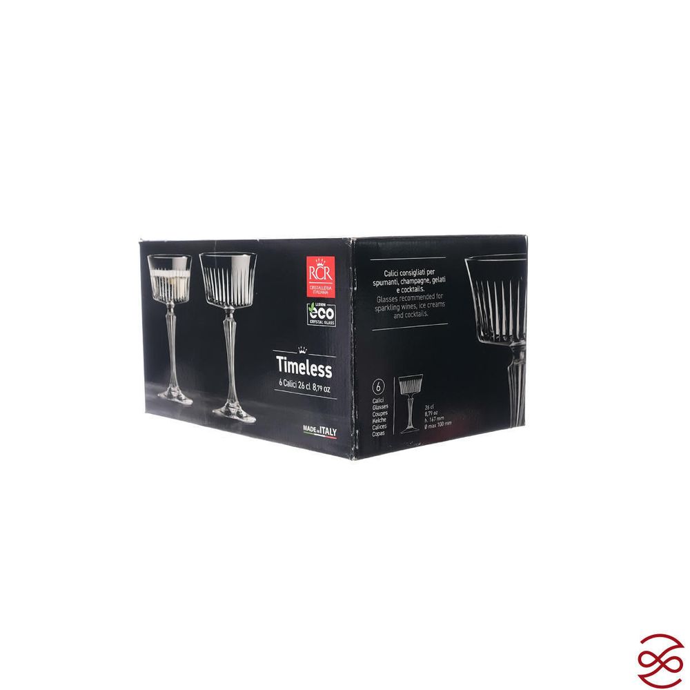 Набор фужеров для шампанского AS Crystal Timeless золотая полоса 260 мл (6 шт)