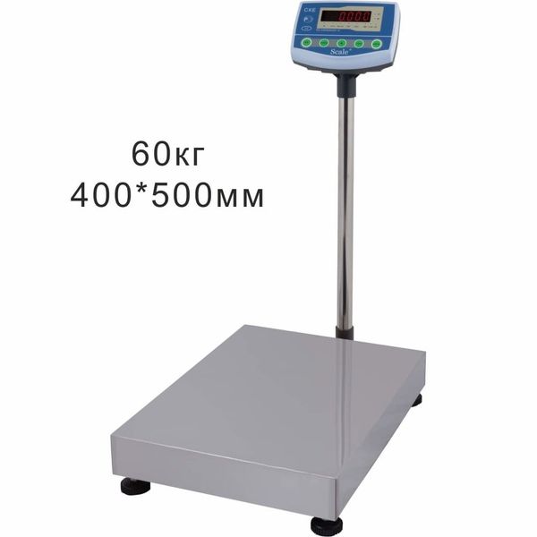 Весы товарные напольные SCALE СКЕ-60-4050, RS232, 60кг, 10/20гр, 400*500, с поверкой