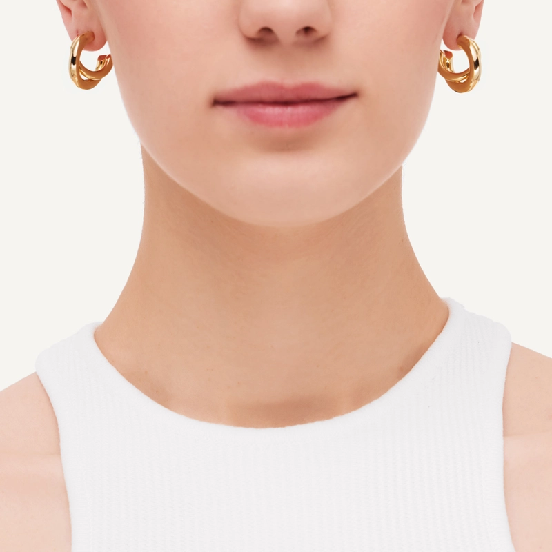 Серьги Двойное Сложение – Золото