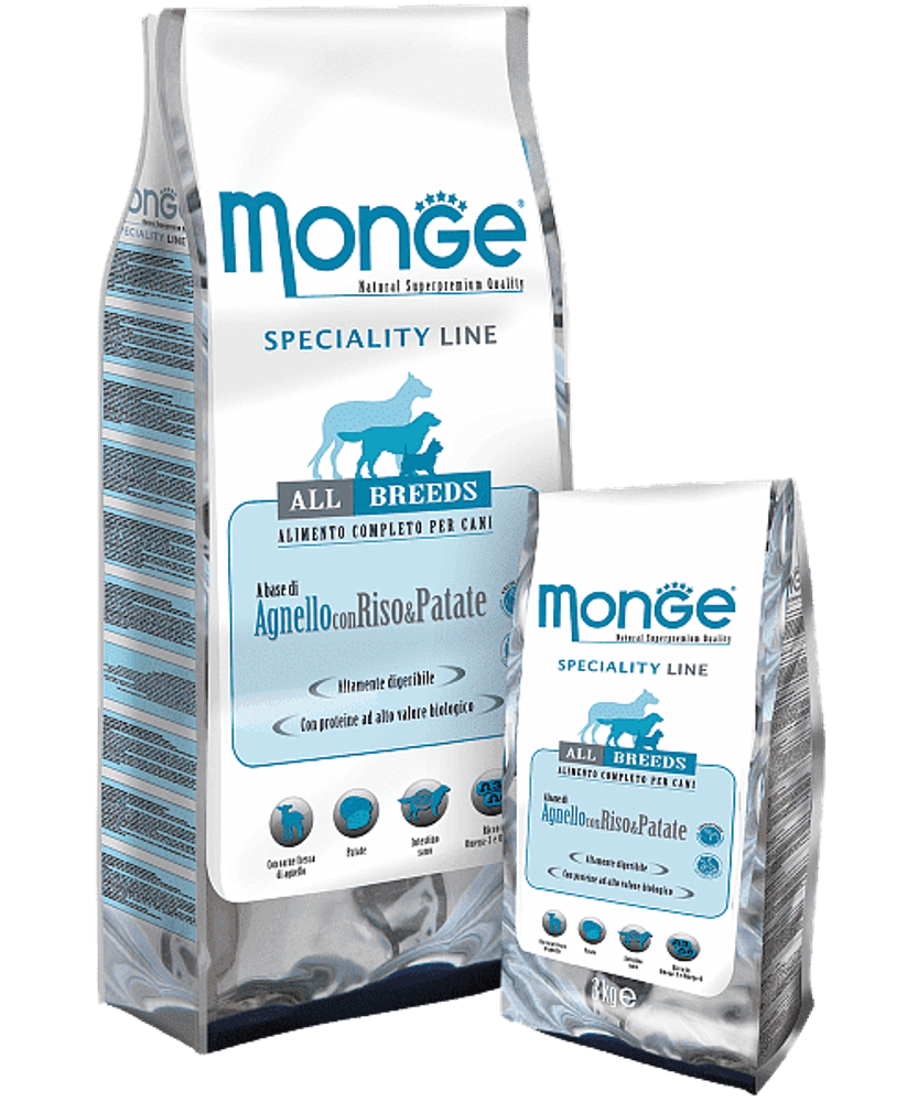 Monge Dog 15кг Speciality корм для собак всех пород ягненок с рисом и картофелем