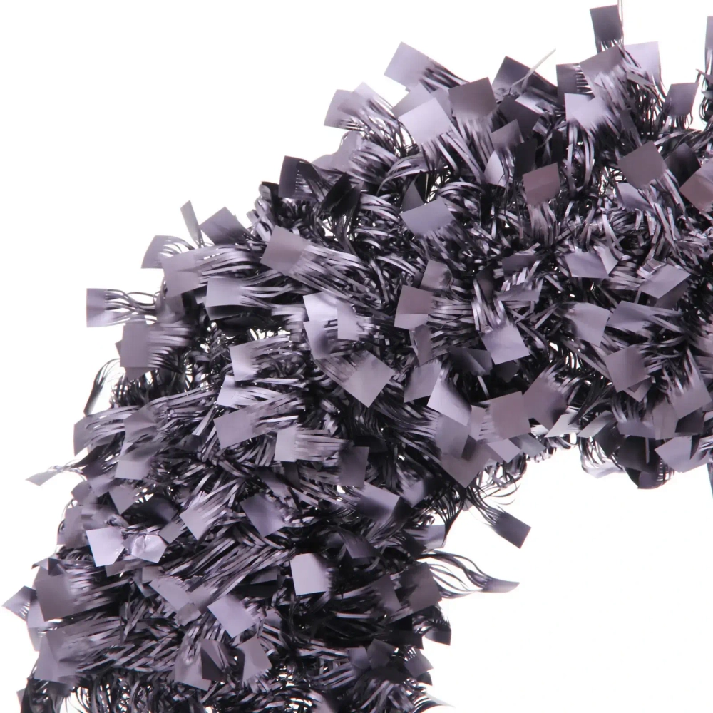 Венок декоративный TINSEL «Изящное сияние» 38 см, Графит