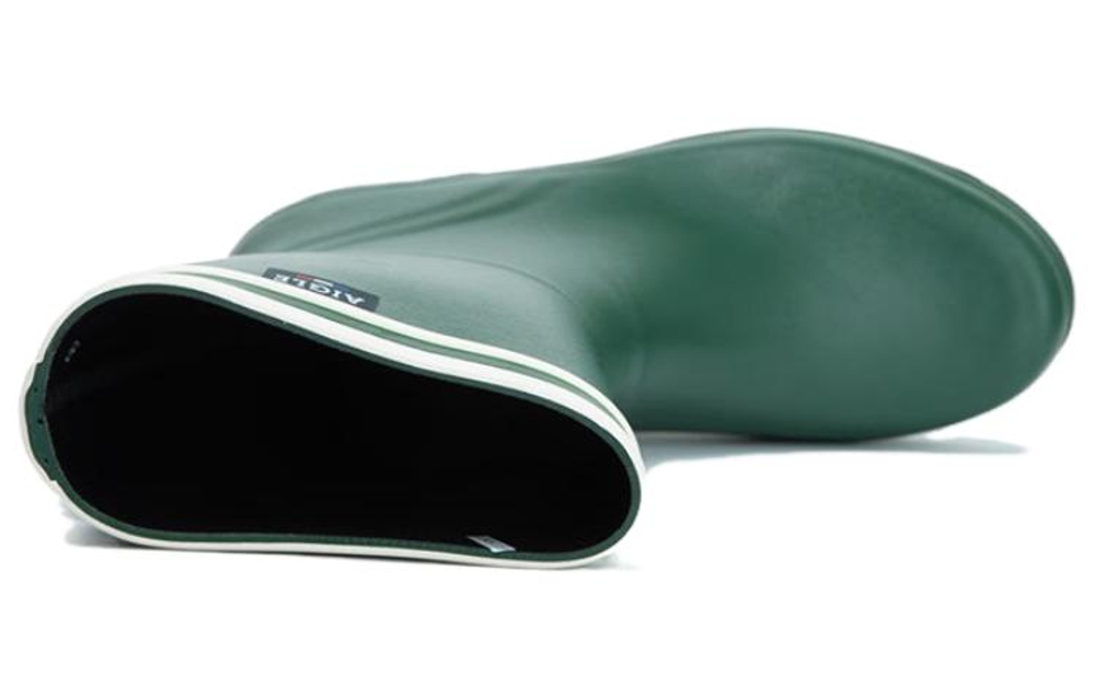 AIGLE Waterproof Abrasion Resistant Cushioning Rain Boots Women"s Green Black