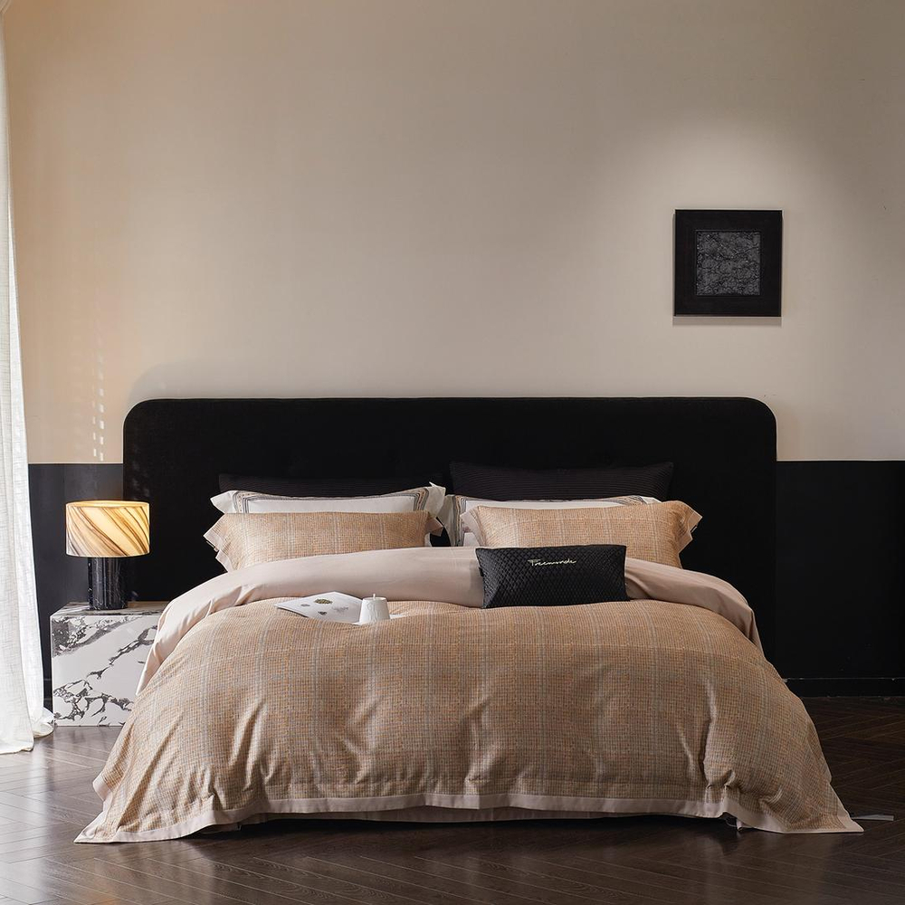 FREEMONDE комплект двуспальный Тенсель Оранжевая клетка