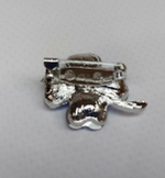 Брошь. Брошка. Клевер-четырехлистник — символ удачи. Цвет синий