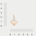 Женская подвеска из розового золота 585 пробы с фианитами (арт. 50269)