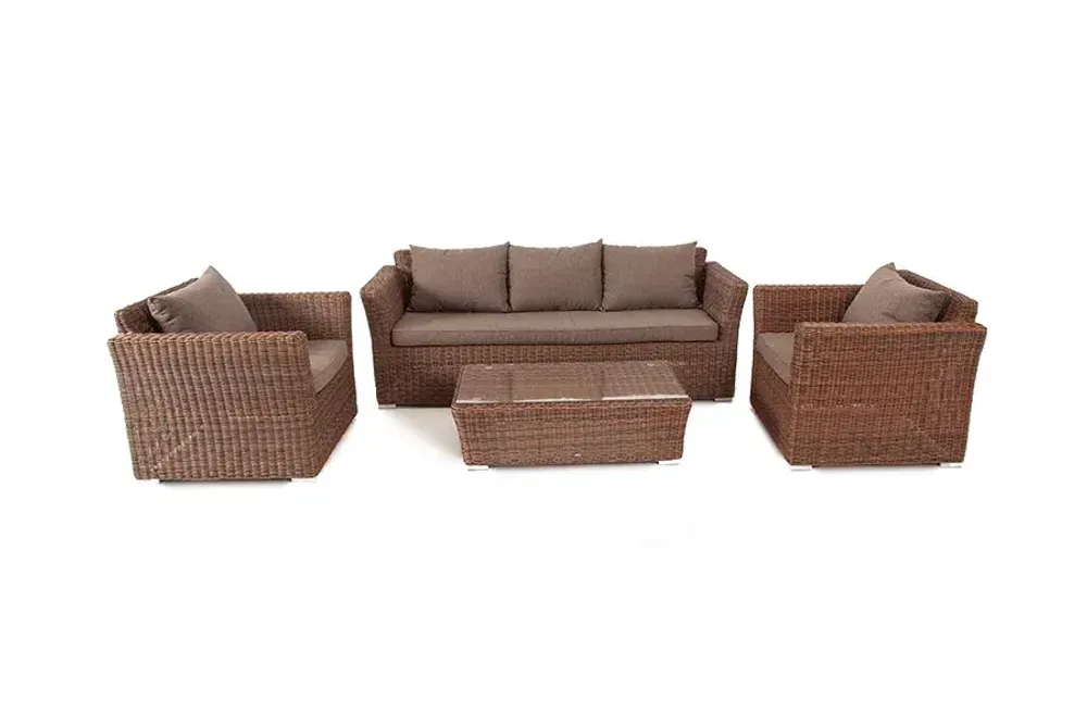 "Капучино" лаунж-зона из искусственного ротанга, цвет коричневый