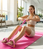 Эспандер универсальный с упорами для ног «Fitness» 45*25 см (нагрузка 18 кг), розовый