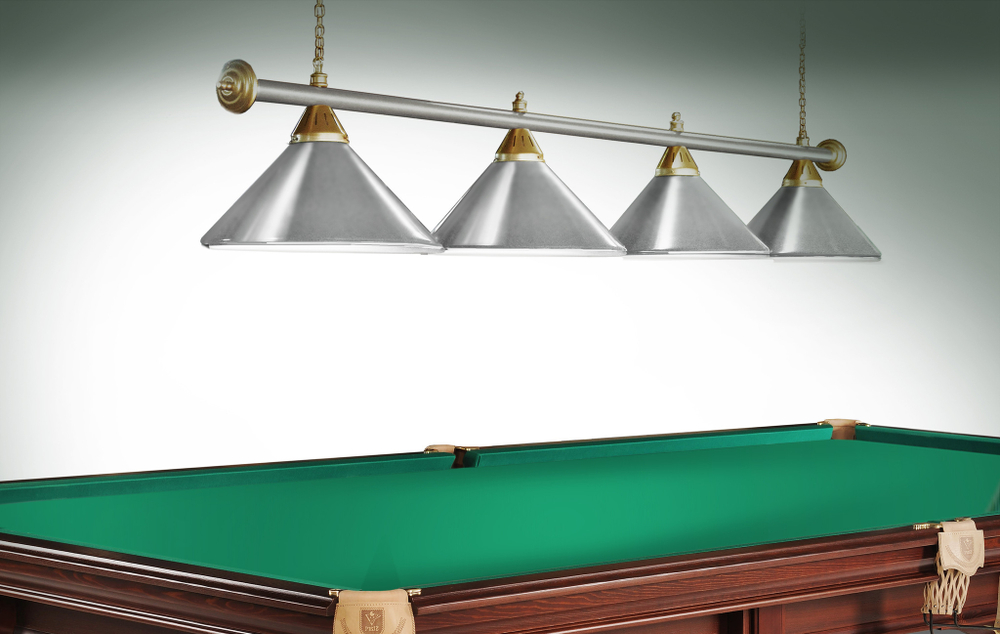 Лампа STARTBILLIARDS 4 пл. (плафоны золотые,штанга золотая,фурнитура золото)