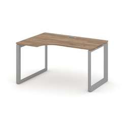 Style Project Стол рабочий эргономичный SN-59O.SPA-022(L) Дуб Табак/Металл Серый/Серебро Заглушка 15