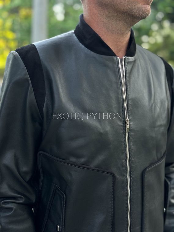 Мужская куртка бомбер из кожи ягненка JT-125