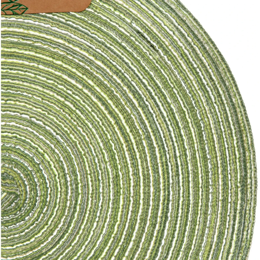 Салфетка на стол 38см плетеная «Круги» зеленый
