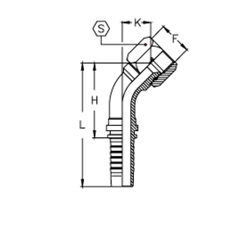 Фитинг DN 16 JIC (Г) 1.1/16 (45)