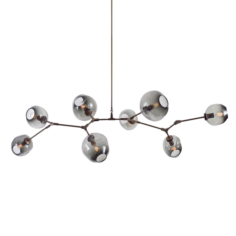 Люстра Bubble 8 black/smoky