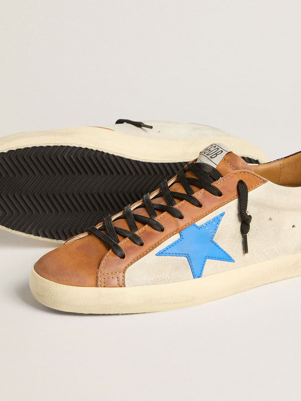 Men's Super-Star LTD with light blue star and crocodile-print heel tab