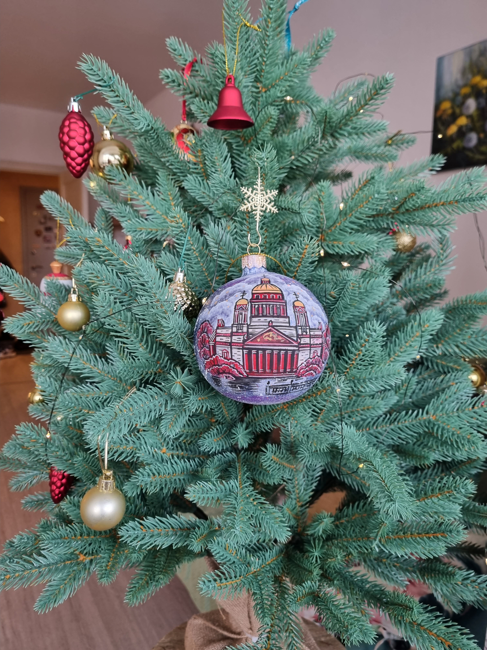 Шар стеклянный "Исакиевский собор",  ручная роспись