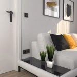 Выключатель двухклавишный проходной с подсветкой Hammer (черный) W1222108