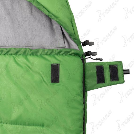 Спальный мешок TORO Wide 300L (220Х90, левый, стратекс, салатовый) (T-HS-SB-TW-300L) Helios