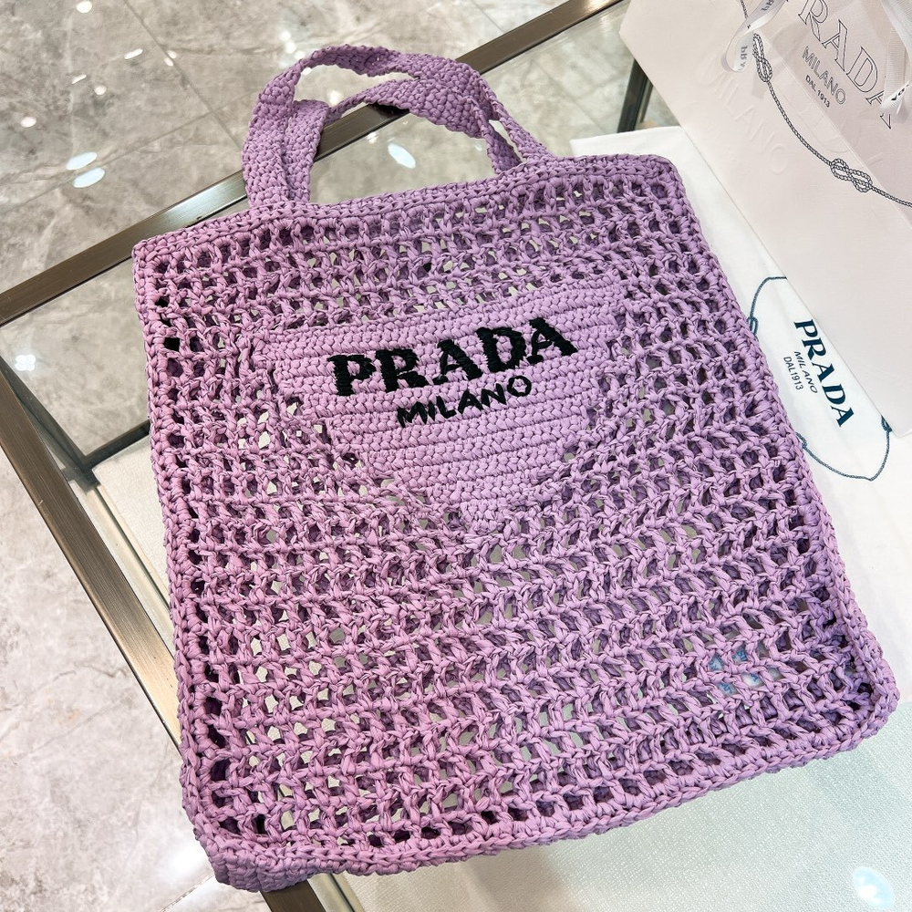 Prada Crochet Tote Bag 38 cm