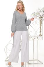 Джемпер серый с пышными рукавами DStrend (Акция)