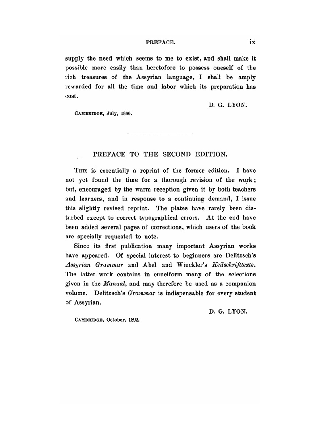 An Assyrian manual. for the use of beginners in the study of the Assyrian language | D.G. Lyon