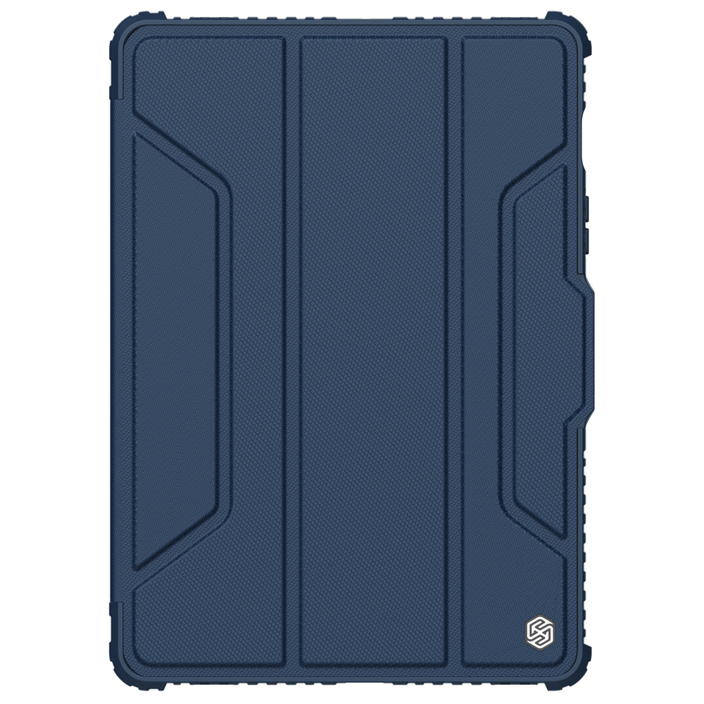 Чехол книжка синего цвета (Sapphire Blue) от Nillkin для планшета Samsung Galaxy Tab S7, серия Bumper Pro, с защитной шторкой для камеры