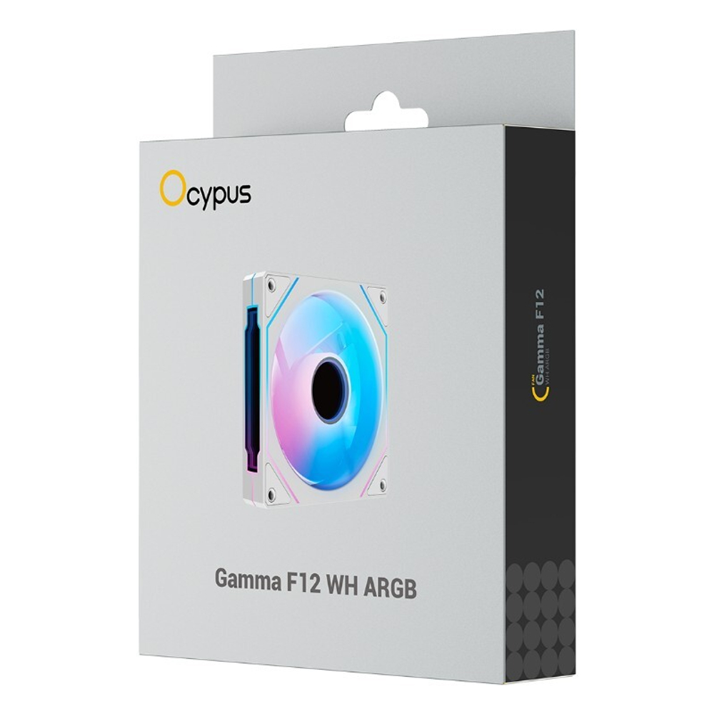 Вентилятор для корпуса Ocypus Gamma F12 WH ARGB, 120x120x25mm, 4-PIN PWM, 800-1600 RPM, 31 DBA