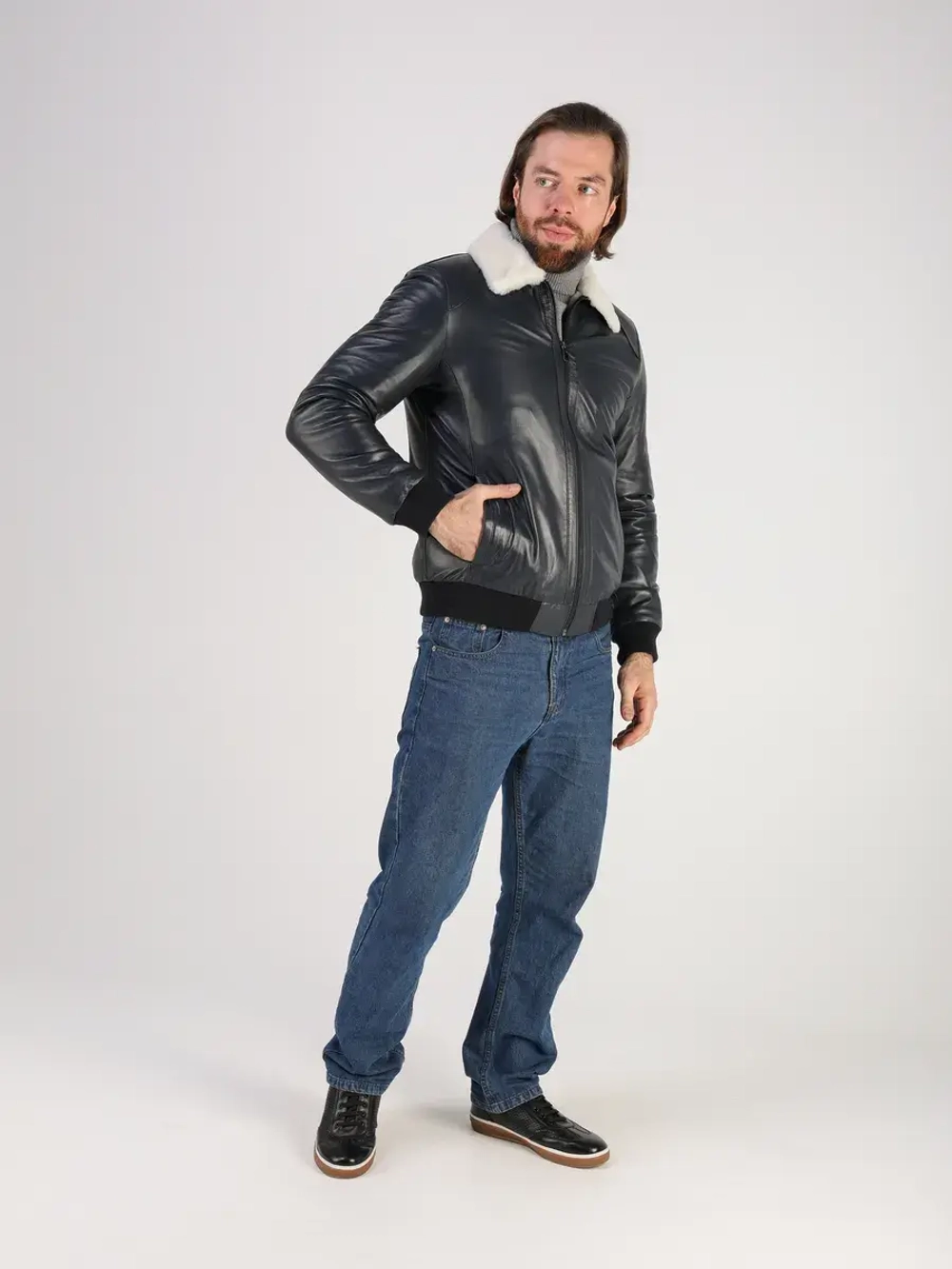 Дубленка зимняя куртка натуральная кожаная