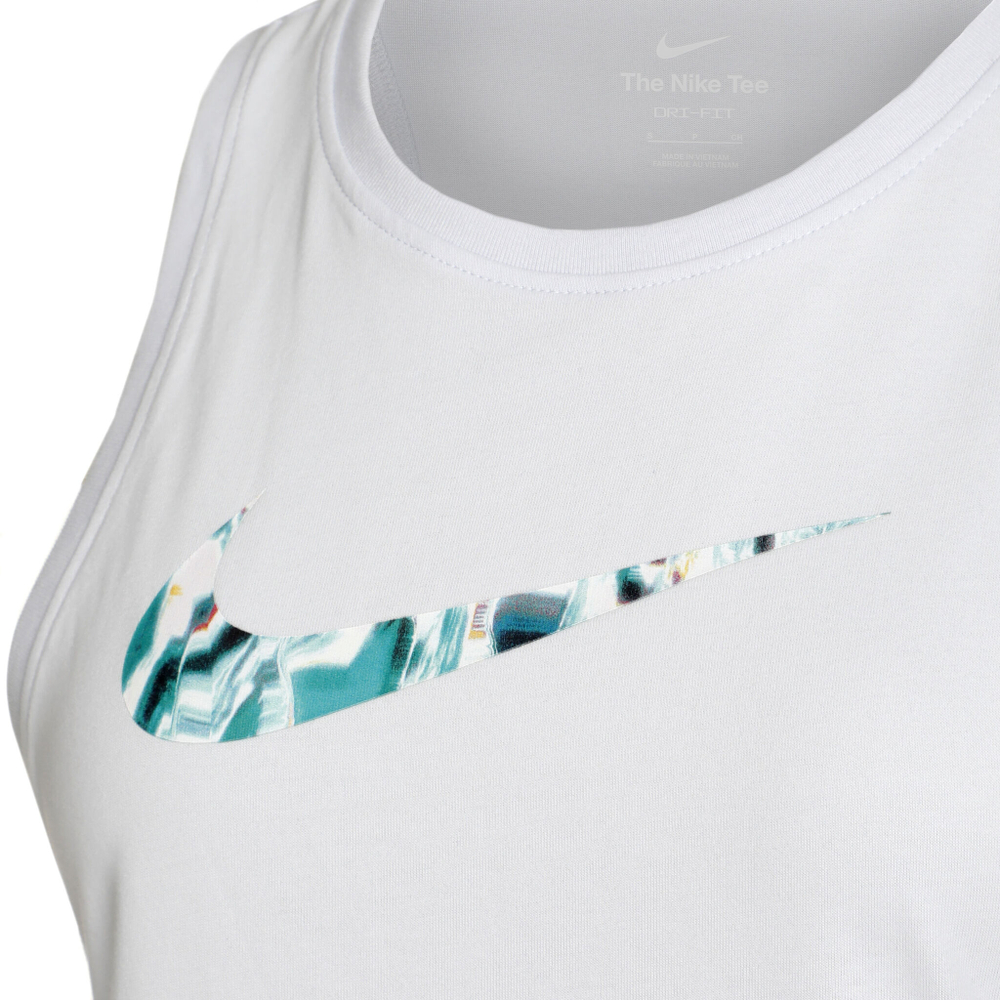 Женская теннисная майка Nike Dri-Fit Pro All Over Print Tank Top Women - Lightgrey, Turquoise